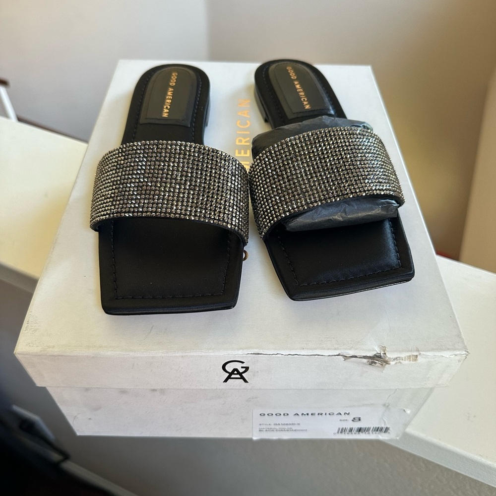 Good American Diamond Sandals size 8